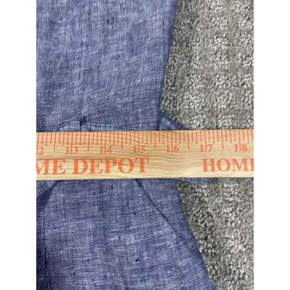 Rachel Zoe Linen Jumper Womens 8 blue Scoop Neck Baggy Leg Cropped Lagenlook - Picture 9 of 14